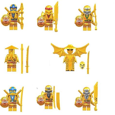 Golden Ninjago Season 14 Character Minifigures Lego Compatible Toy