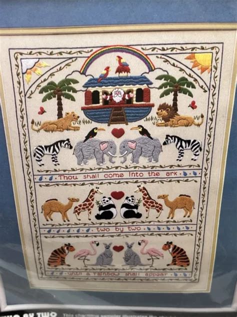 Vintage Dimensions Noahs Ark Artwork Crewel Embroidery Kit 1399 Two By
