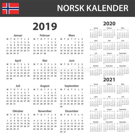 Norwegian Calendar For 2018 Scheduler Agenda Or Diary Template Stock