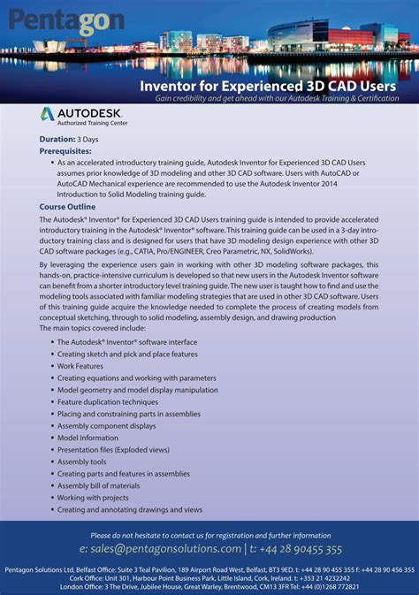 Pdf Inventor For Experienced D Cad Users Pentagon Solutions The