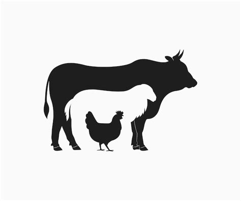 Premium Vector Chicken Lamb Cow Livestock Icon Logo Design Template