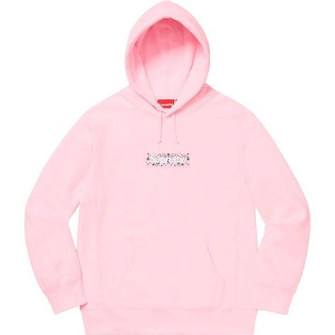 Supreme Bandana Box Logo Hooded Sweatshirt Pink Waves