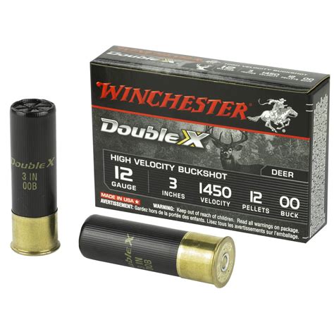 winchester ammunition double x 12 gauge 3 00 buck buckshot 12 pellets 5 round box bfam