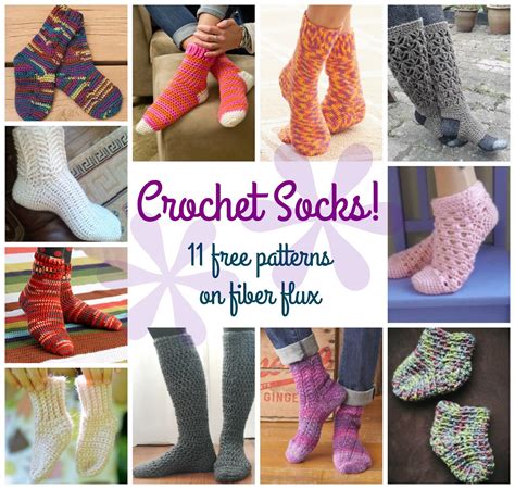Fiber Flux Comfy Crochet Socks Free Patterns