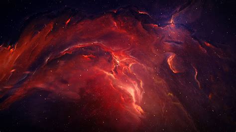 Download 1280x720 Red Nebula Galaxy Digital Art Wallpapers