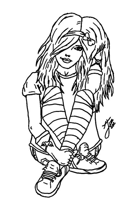 Punk Rock Girl Coloring Pages Coloring Pages