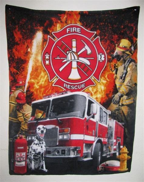 Fireman Fleece Throw Blanket Etsy Fire Rescue Fireman Fire Emt