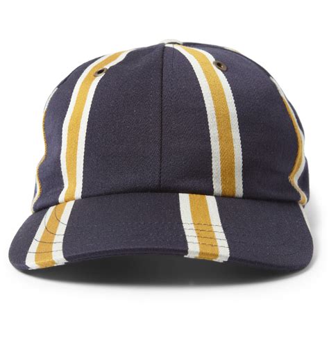 Lyst Ami Striped Wool And Cotton Blend Baseball Cap In Blue For Men