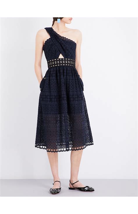 SELF-PORTRAIT One shoulder cutout midi dress | Dresses, Designer ...
