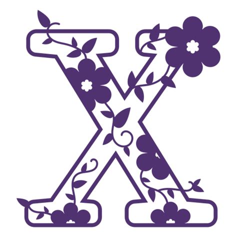 Floral Alphabet Letter X Transparent Png And Svg Vector File