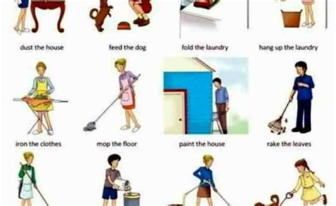 daily routine and household chores vocabulary otosection