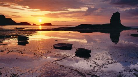 Wallpaper Landscape Sunset Sea Bay Water Rock Nature Shore