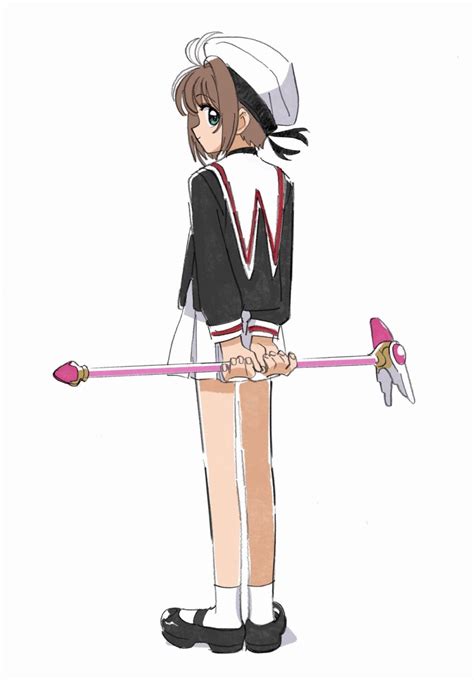 nnn ollll kinomoto sakura cardcaptor sakura highres 1girl antenna hair black footwear