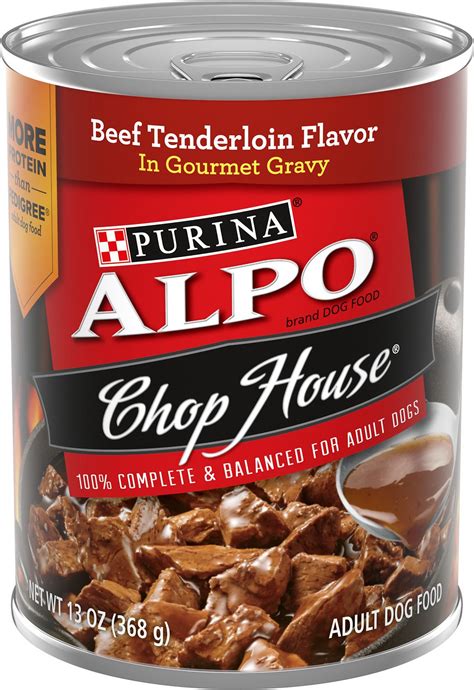 Purina alpo gravy wet dog food, gravy cravers with. ALPO Chop House Beef Tenderloin Flavor in Gravy Canned Dog ...