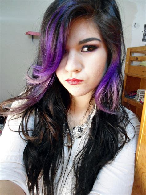 Purple Bangs Long Hair Styles Hair Color Hair Styles