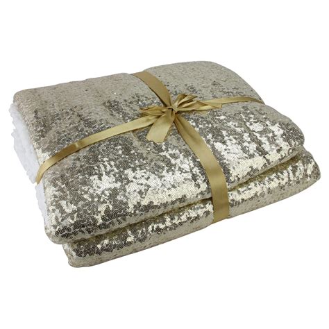Northlight Glittering Gold And White Christmas Throw Blanket By White