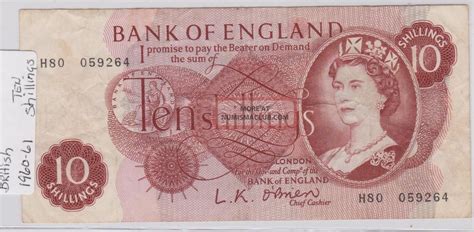 1960 1961 British 10 Shilling Note