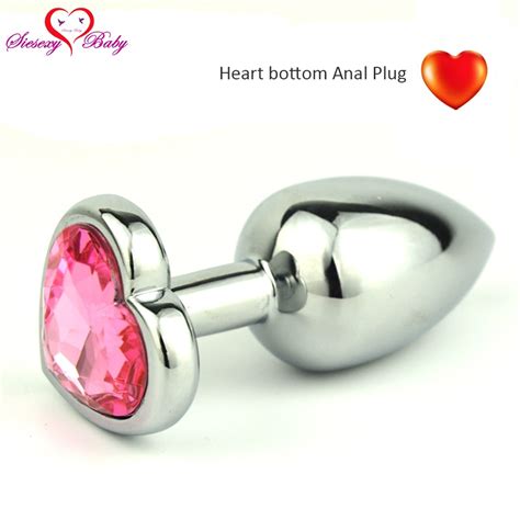 Buy Small Size Heart Bottom Metal Anal Toys Smooth