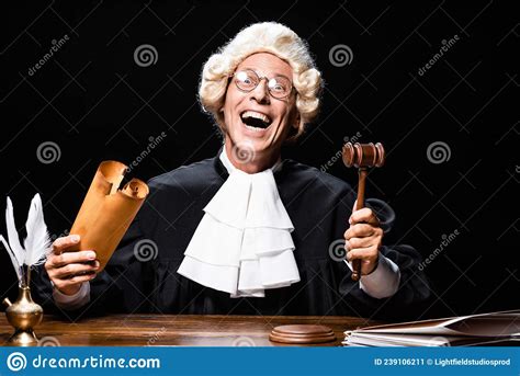 Smiling Judge In Judicial Robe And Stock Image Image Of European