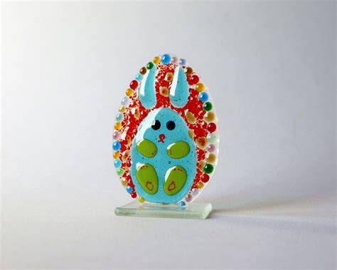 Colorful Easter Egg Unique Easter T Fused Glass Easter Etsy