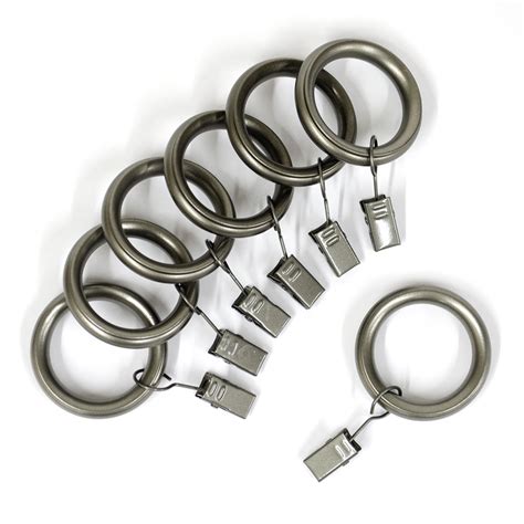 Set of 14 rose gold metal curtain clip rings. Lumino Pewter Curtain Clip Rings Set of Seven - Walmart ...