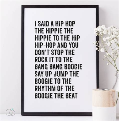Hip Hop Lyrics Printable Art The Sugarhill Gang Lyric Print Etsy In