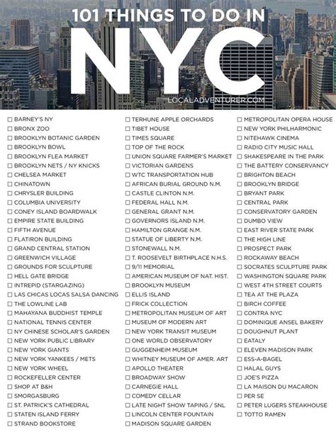 Ultimate New York City Bucket List 101 Things To Do In Nyc In 2020
