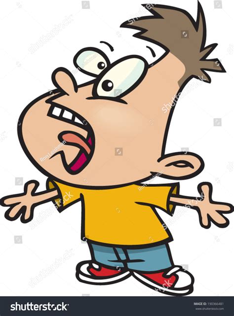 Cartoon Kid Yelling Vector De Stock Libre De Regal As Shutterstock