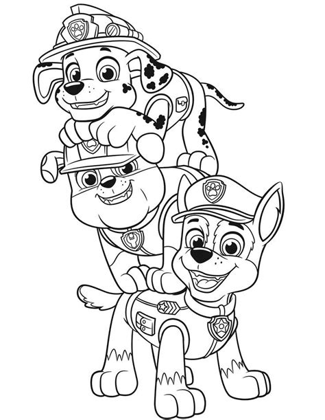 Coloriages Pat Patrouille Paw Patrol Team Coloring Colorier Marcus