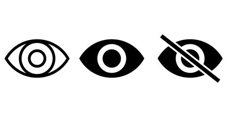 Eye Icon Set Hidden Icon Visible Invisible Icon Look And Vision Hide