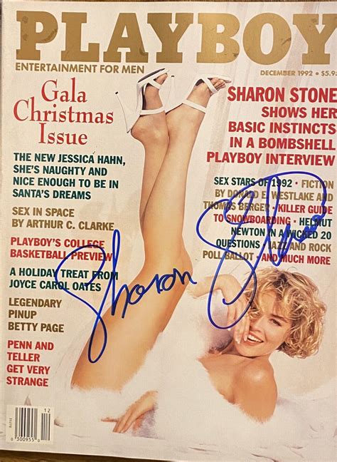 Mavin Sharon Stone Signed December Playboy Magazine
