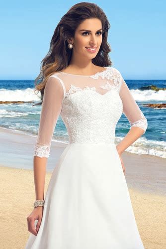 Vestido de novia Iglesia La mitad de manga Moderno Cola ...