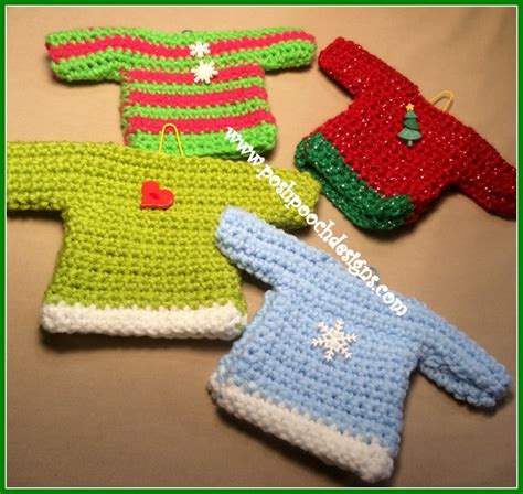 Posh Pooch Designs Dog Clothes Mini Sweater Ornaments Crochet Pattern