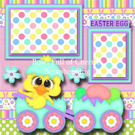 Easter ~ 2 Premade Scrapbook Pages Paper Piecing Layout Printed 12x12 ~ Cherry Ebay