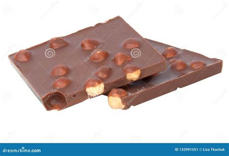 Tasty Chocolate With Hazelnuts Isolated Stock Image Image Of Tasty