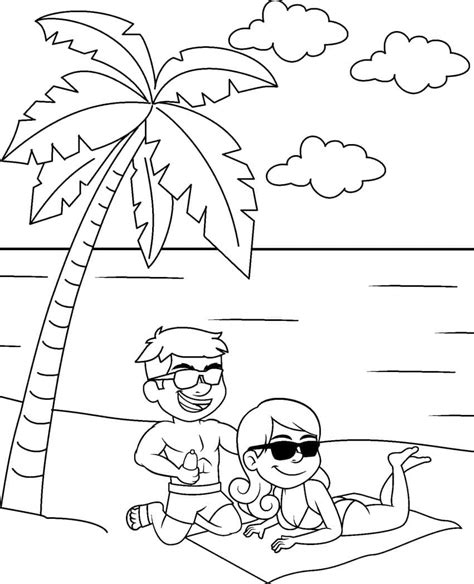 couple on the beach coloring page download print or color online for free