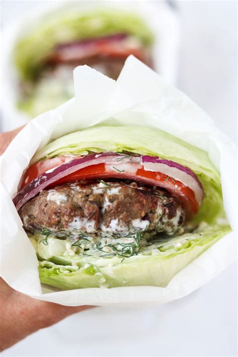 Aussie Grassfed Greek Burgers With Tzatziki Sauce Whole30 Keto