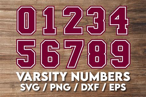Varsity Jersey Numbers Cut File Bundle