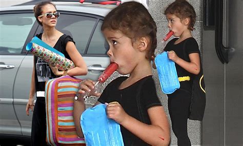 Jessica Albas Daughter Haven Sucks On A Lolly Daily Mail Online