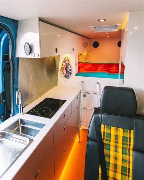 Design and build your own efficient rv. Beautiful design and layout in this sprinter camper van conversion. Great inspiration a ...