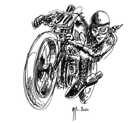 Café Racer Motos Dibujos Caricaturas