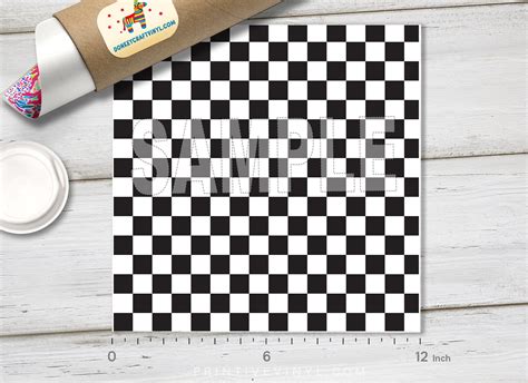 Black And White Checkerboard Patterned Vinyl Printed Vinyl Etsy