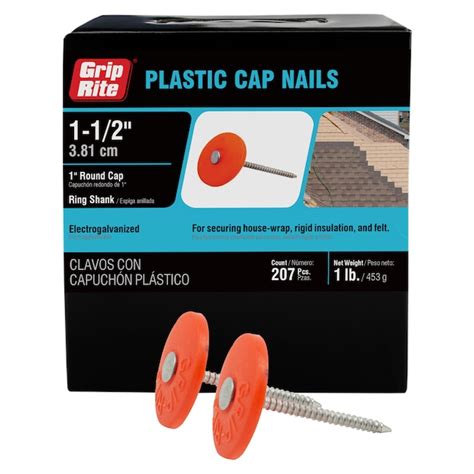 Grip Rite 1 12 In 12 Gauge Electro Galvanized Plastic Cap Nails 207