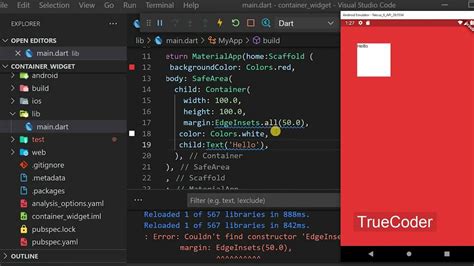 Container Widget In Flutter Visual Studio Code Flutter Tutorial My Designinte