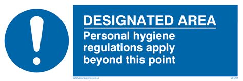 Designated Area Hygiene Rules From Safety Sign Supplies