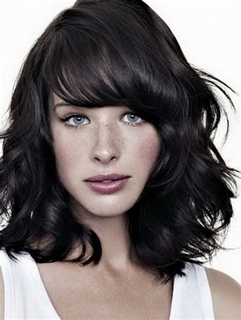 Medium Length Curly Hairstyles With Bangs