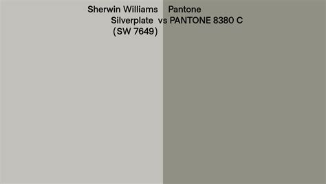 Sherwin Williams Silverplate Sw 7649 Vs Pantone 8380 C Side By Side
