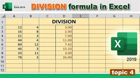 Division Formula In Ms Excel Divide Formula How To Division In Ms