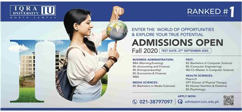 Iqra University Iu Karachi Online Admissions 2023 Private Admissions