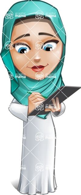 Cute Muslim Girl Cartoon Vector Character Aka Aida The Graceful Note Graphicmama